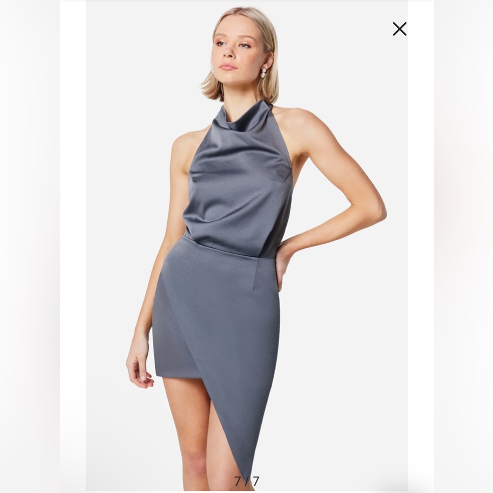 New! Elliatt Camo Asymmetric Satin CocktailDress Sz‎ Large